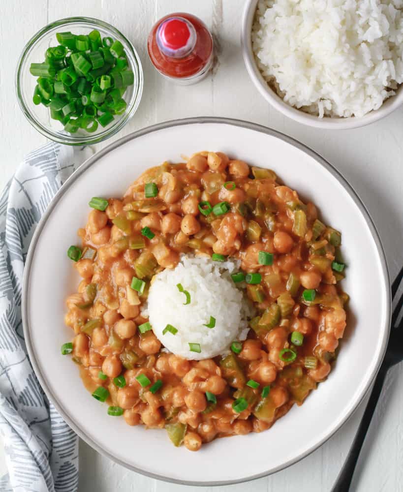 Vegan Chickpea Etouffee, Photograph by Happycowandme 