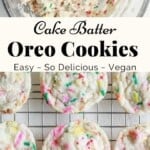 Vegan Cake Batter Oreo Cookies