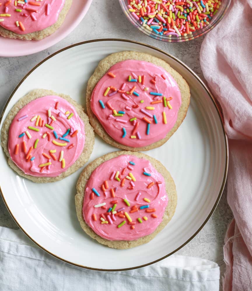 oat flour sugar cookies with cashew butter frosting
