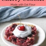 Healthy Cherry Cobbler made with oat flour