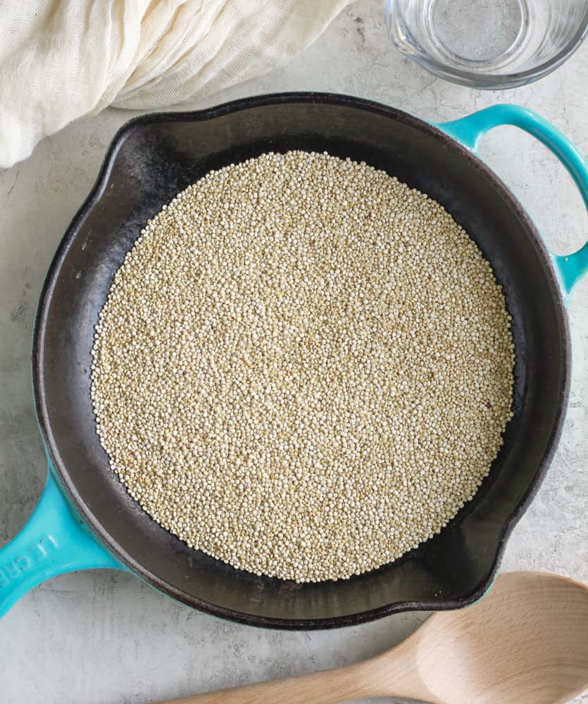 quinoa in a skillet