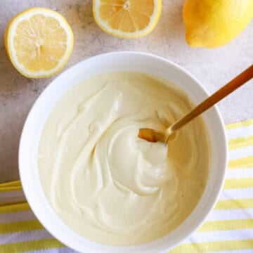 healthy lemon cream cheese frosting (no butter)