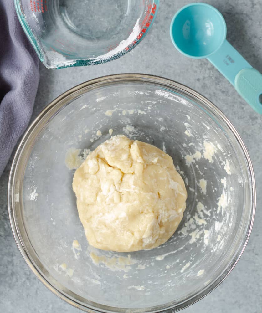 Canola oil pie dough in a bowl