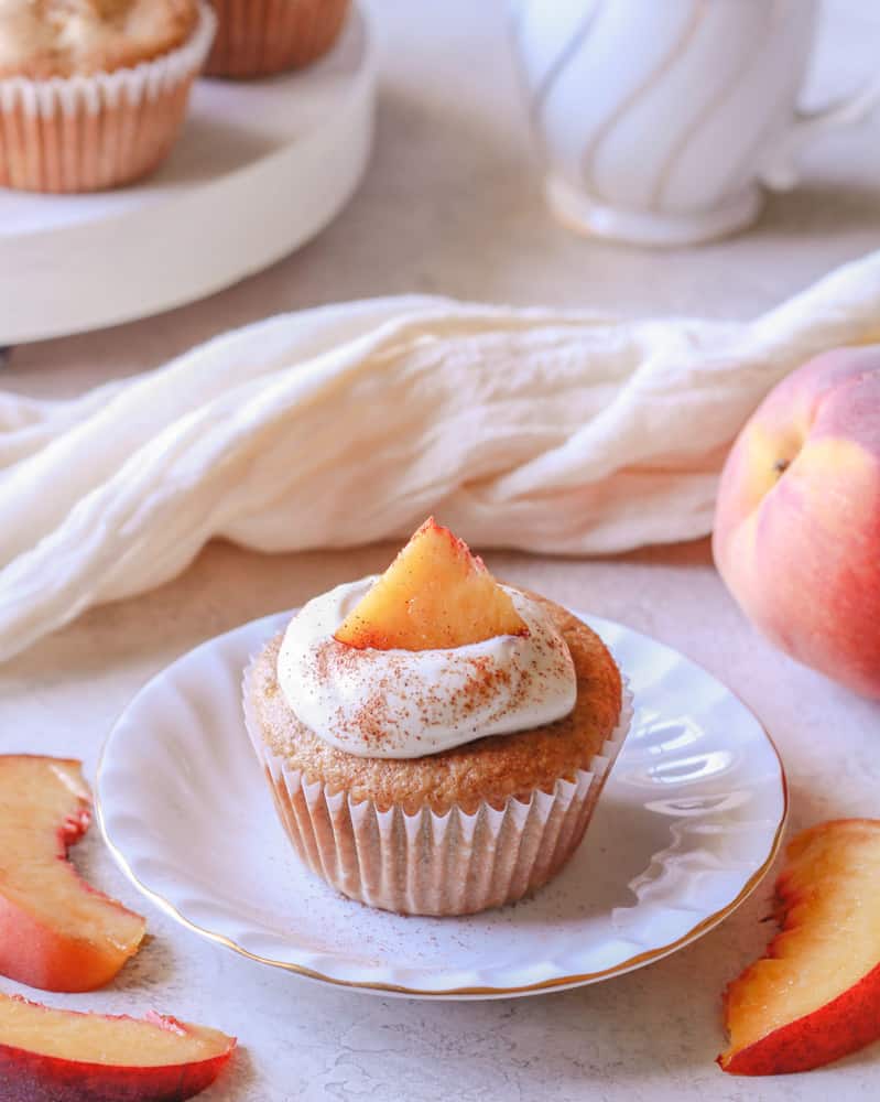Healthy Peach Muffins with Oat Flour