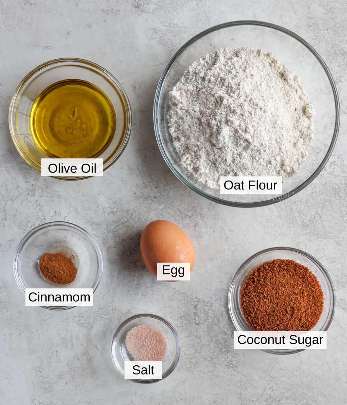 Ingredients for Oat Flour Pie Crust