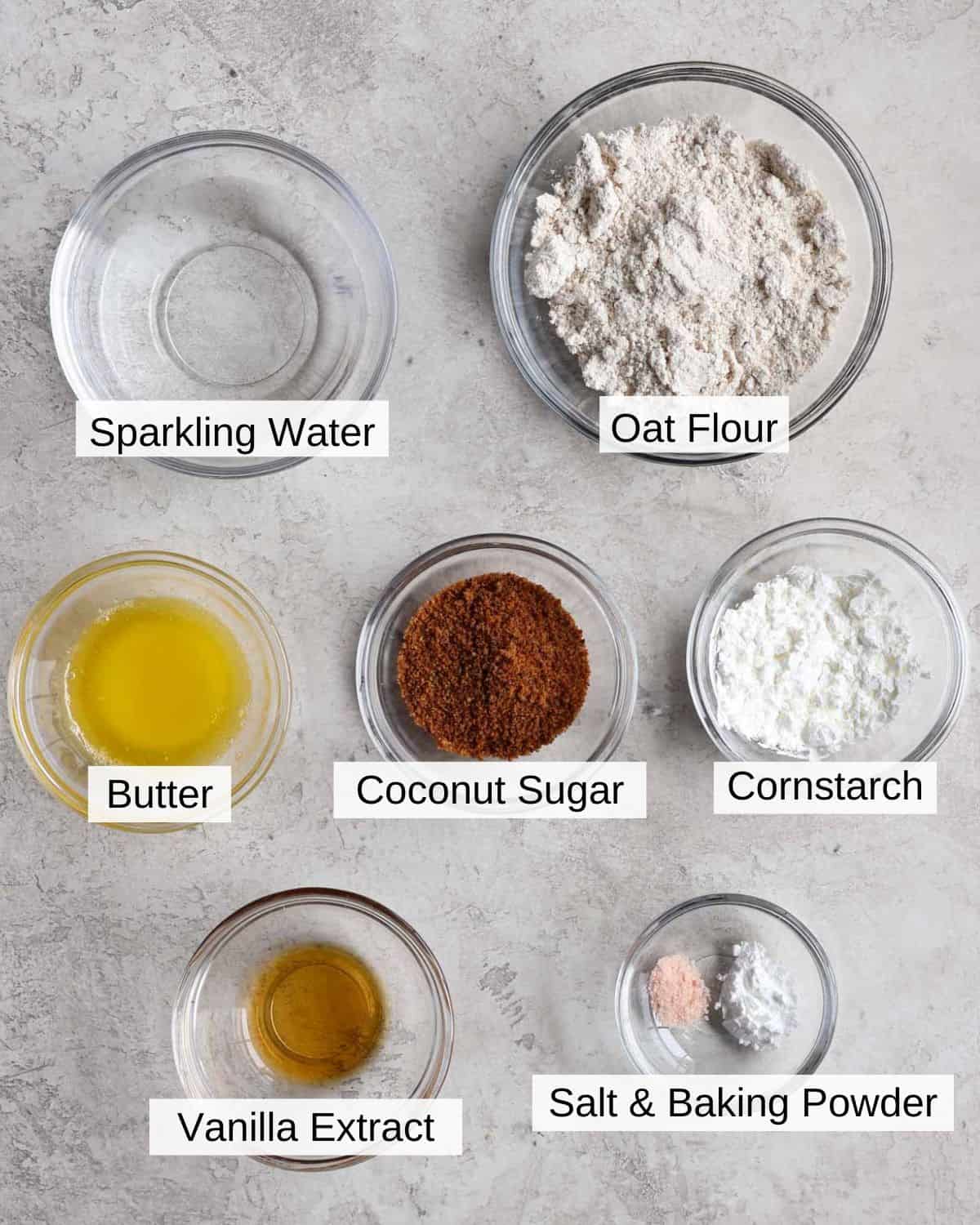 ingredients to make an oat flour mug cake