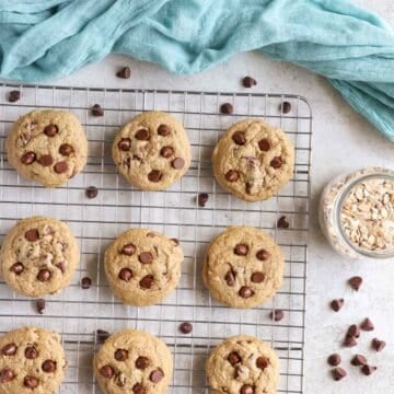 Soft and Chewy Oat Flour Chocolate Chip Cookies