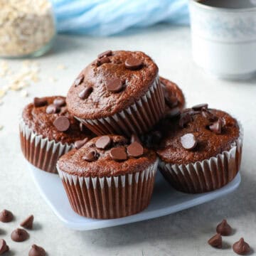 Chocolate banana protein muffins