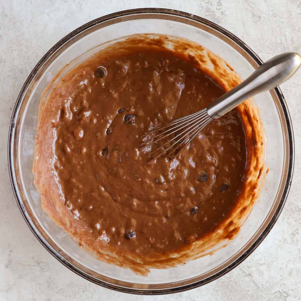 chocolate banana bread batter