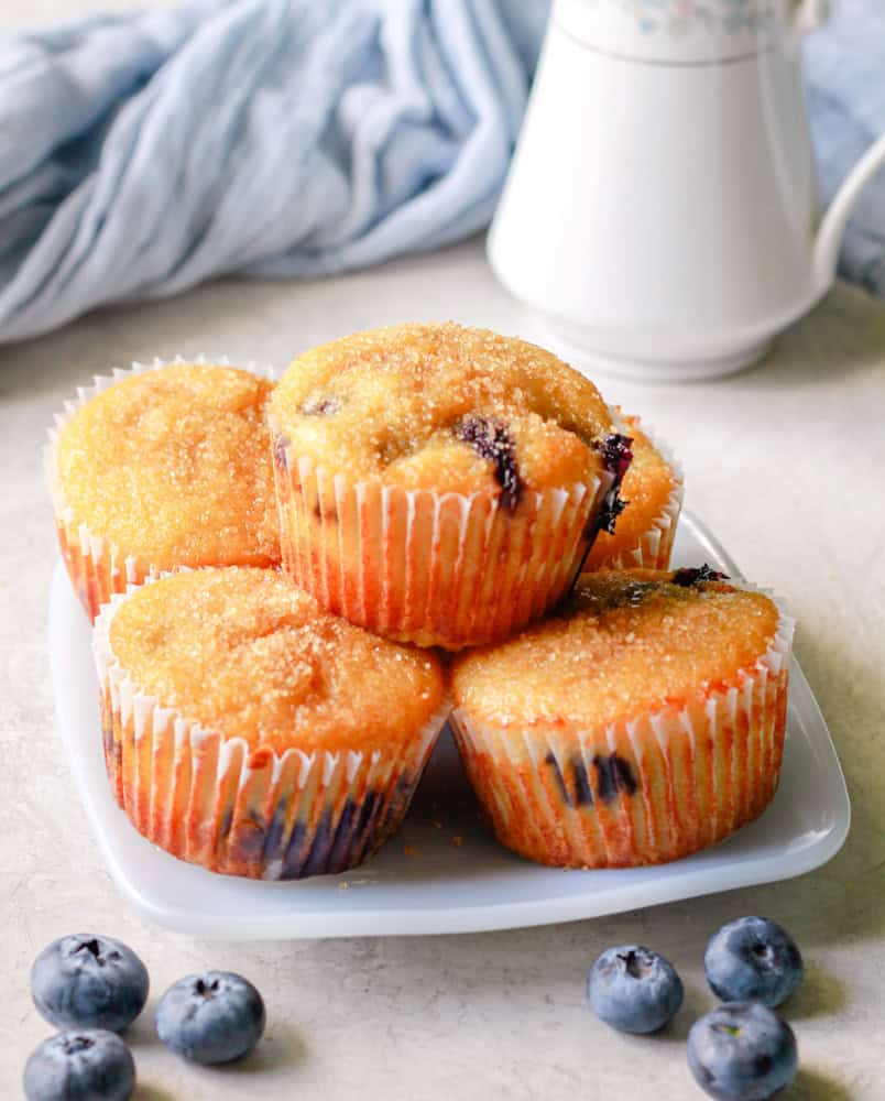 Collagen blueberry muffins with fresh blueberries